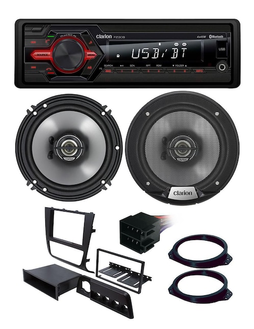 Autoestéreo un din con subwoofer Clarion kit saveiro c est