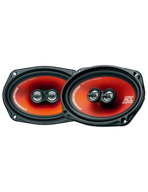 MTX TR69C Altoparlanti Coassiali 3 Vie 6x9 Pollici – 80W RMS, 300W Max, Coni In Polipropilene, Cesto In Acciaio, Tweeter Mylar, Griglie Incluse, Nero