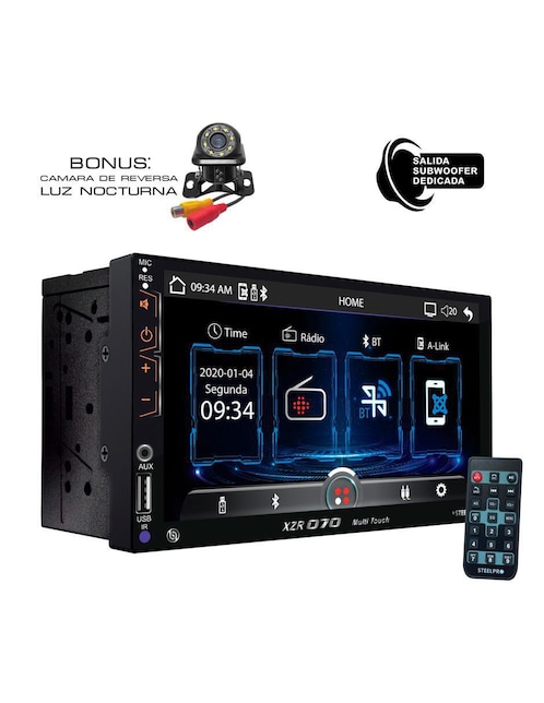 Pantalla para auto con subwoofer Steelpro xzr-070