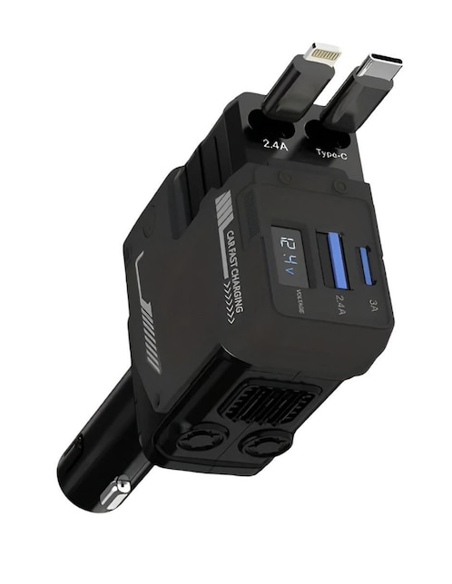Cargador auto de 120 W USB + usb tipo C XTLLAR6207 1