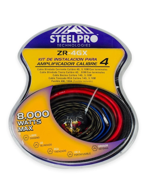 STEELPRO Kit instalación para amplificador RCA Steelpro a tipo RCA de 5 m