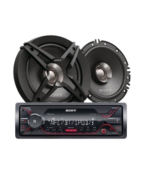 Autoestéreo doble din con subwoofer Sony kit dsx-a410bt + xs-fb161e