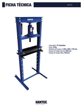 Prensa hidráulica Hantec de acero