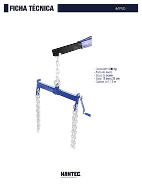 Soporte pluma para motor Hantec