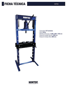 Prensa hidráulica Hantec de acero