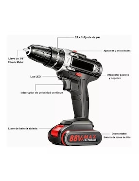 Set taladro atornillador inalámbrico genérico de 110 - 120 V
