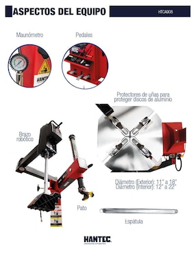 Desmontadora de llantas Hantec