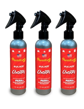 Set Aromatizante Paradise Air Anywhere Para Auto Eliminador De Olores De Aroma Cereza