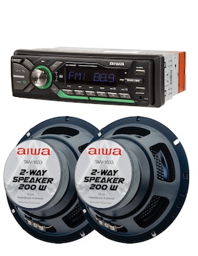 Kit de autoestéreo con subwoofer Aiwa aw3269bt/taw1633