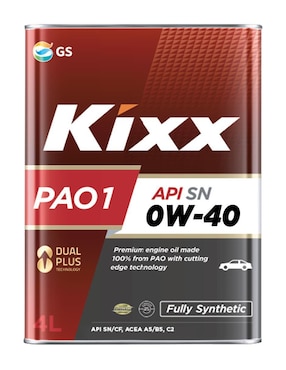 Aceite Sintético Kixx Para Automóvil 0W-40 4 Litros