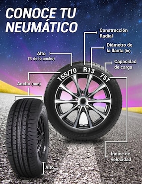 Set de llantas para auto Mirage MIRAGE MR-166 155/70R13