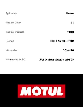 Aceite sintético Motul para moto 20W-50 1 L