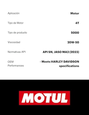 Aceite semi sintético Motul para moto 20W-50 1 L