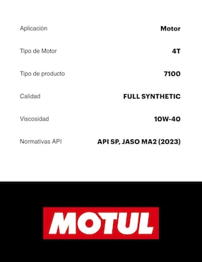 Aceite sintético Motul para moto 10W-40 2 L