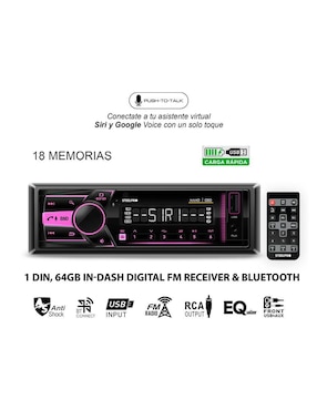 Autoestéreo un din con subwoofer Steelpro nano-090