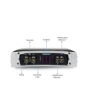 Amplificador para automovil steelpro oc-3550.1d de 9 v