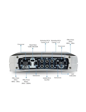 Amplificador para automovil steelpro oc4-1850d de 9 v