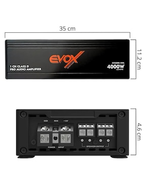 Amplificador para auto Evox EVX2000.1DBL de 8 V
