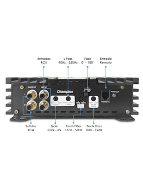 Amplificador para auto Vander Graff Champion de 10-16 V