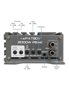 Amplificador para auto The Rude Boy The Fatboy de 12 V