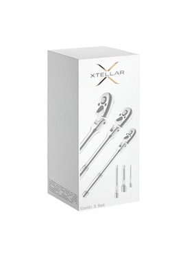Matraca de 90 dientes Xtellar cuadro 3/8, 1/4 y 1/2 pulgada