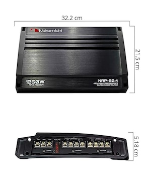 Amplificador para auto Nakamichi NAP-80.4 de 0.2-6.0 V