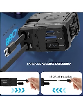 Cargador auto Xtellar de 120 W USB + usb tipo C XTLLAR6207
