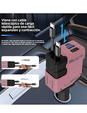 Cargador auto Xtellar de 120 W auxiliar, USB C XTLLAR6208