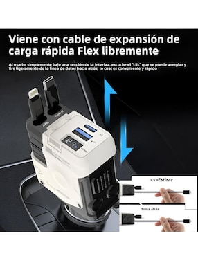 Cargador auto Xtellar de 120 W USB + USB tipo C