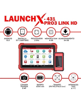 Escaner automotriz compatible con jeep wi-fi Launch LAU341192701 PRO3LINK