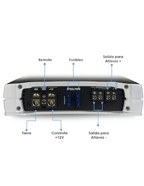 Amplificador para auto Steelpro oc-1250.1d de 10 - 16 v