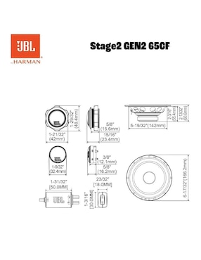 Set de medios JBL Stage2 65CF