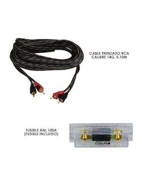 Kit instalación para amplificador RCA Steelpro a tipo RCA de 5 m