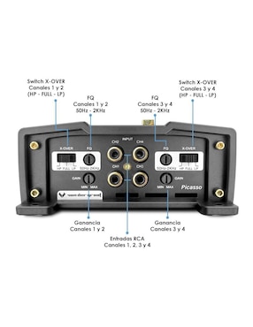 Amplificador para auto Vander Graaf Picasso de 16 V