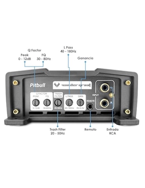 Amplificador para auto Vander Graaf Pitbull de 16 V