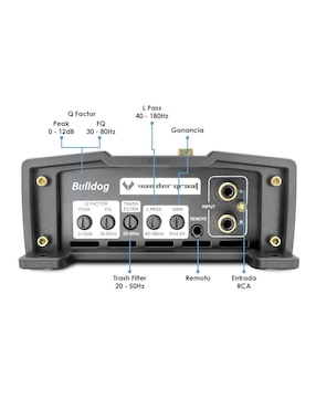 Amplificador para auto Vander Graaf Bulldog de 9 V