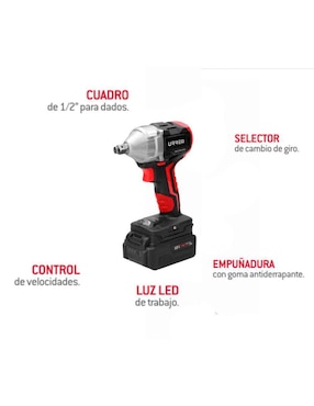 Pistola impacto Urrea Herramientas Inalambricas LI1018