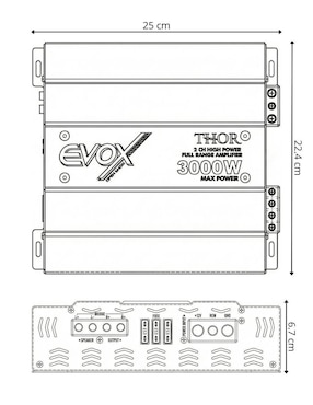 Amplificador p/auto Evox Thor de 7 V