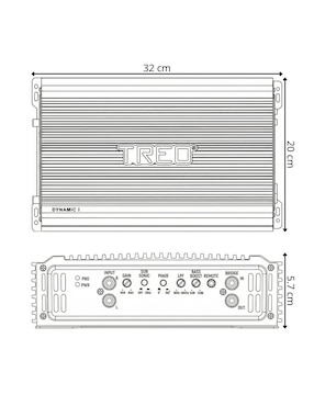 Amplificador para Auto Treo Dynamic 1 de 8 V