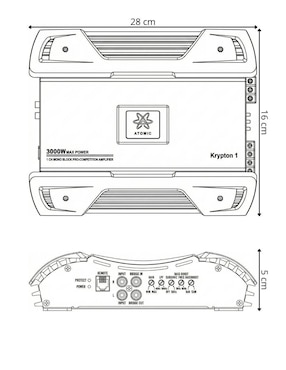 Amplificador para auto Atomic Audio KRYPTON1 de 7 v