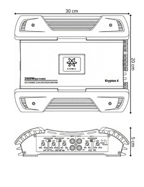 Amplificador para auto Atomic Audio KRYPTON4 de 8 v