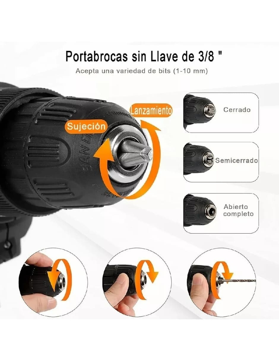 Set taladro atornillador inalámbrico genérico de 110 - 120 V 3