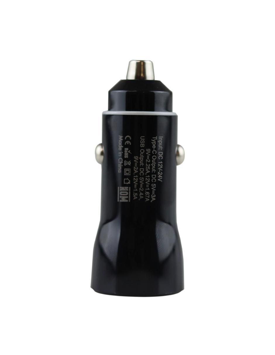 Cargador auto USB tipo A + USB tipo C 5