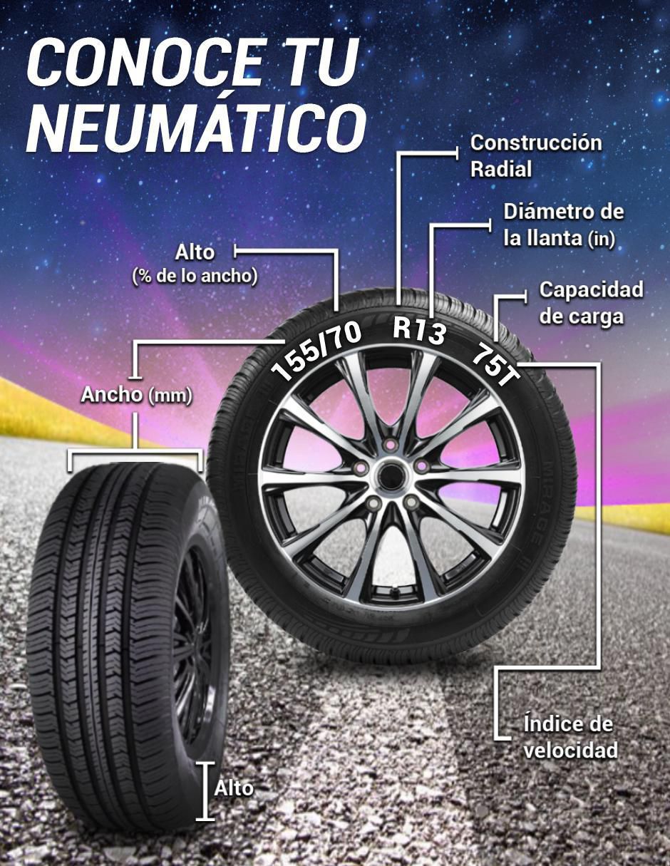 Set de llantas para auto MIRAGE MR-166 155/70R13 4