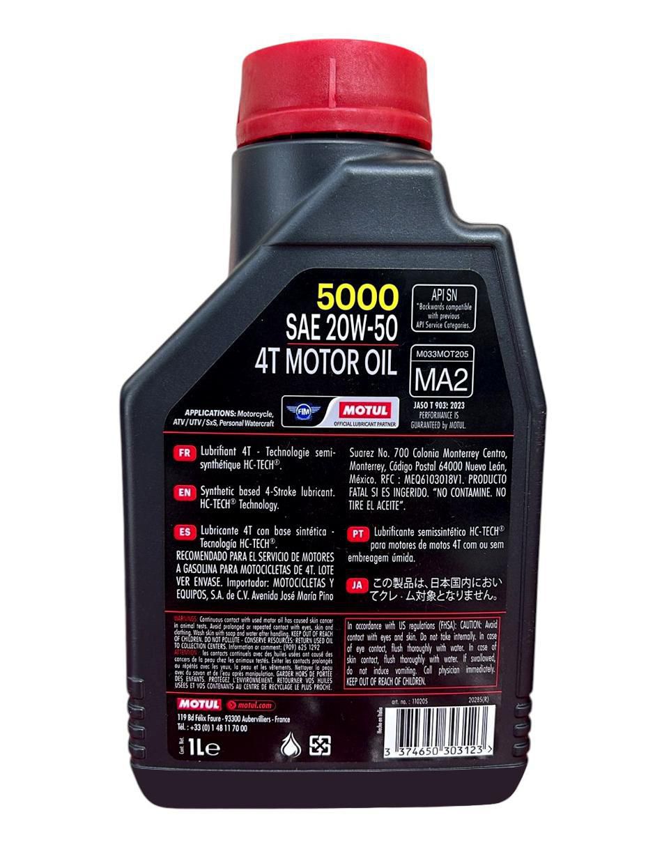 Aceite semi sintético para moto 20W-50 1 L 2