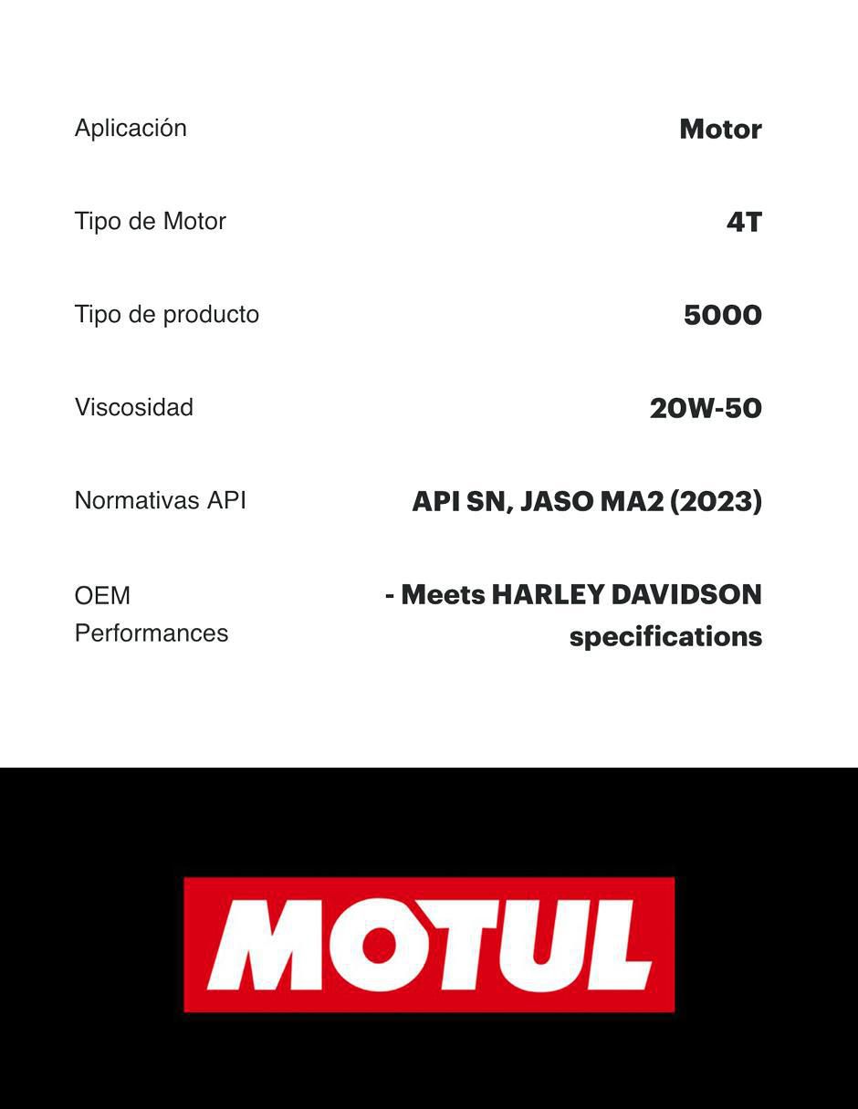 Aceite semi sintético para moto 20W-50 1 L 3