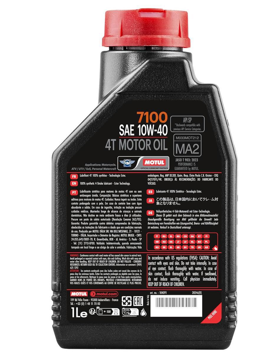 Aceite sintético para moto 10W-40 2 L 2
