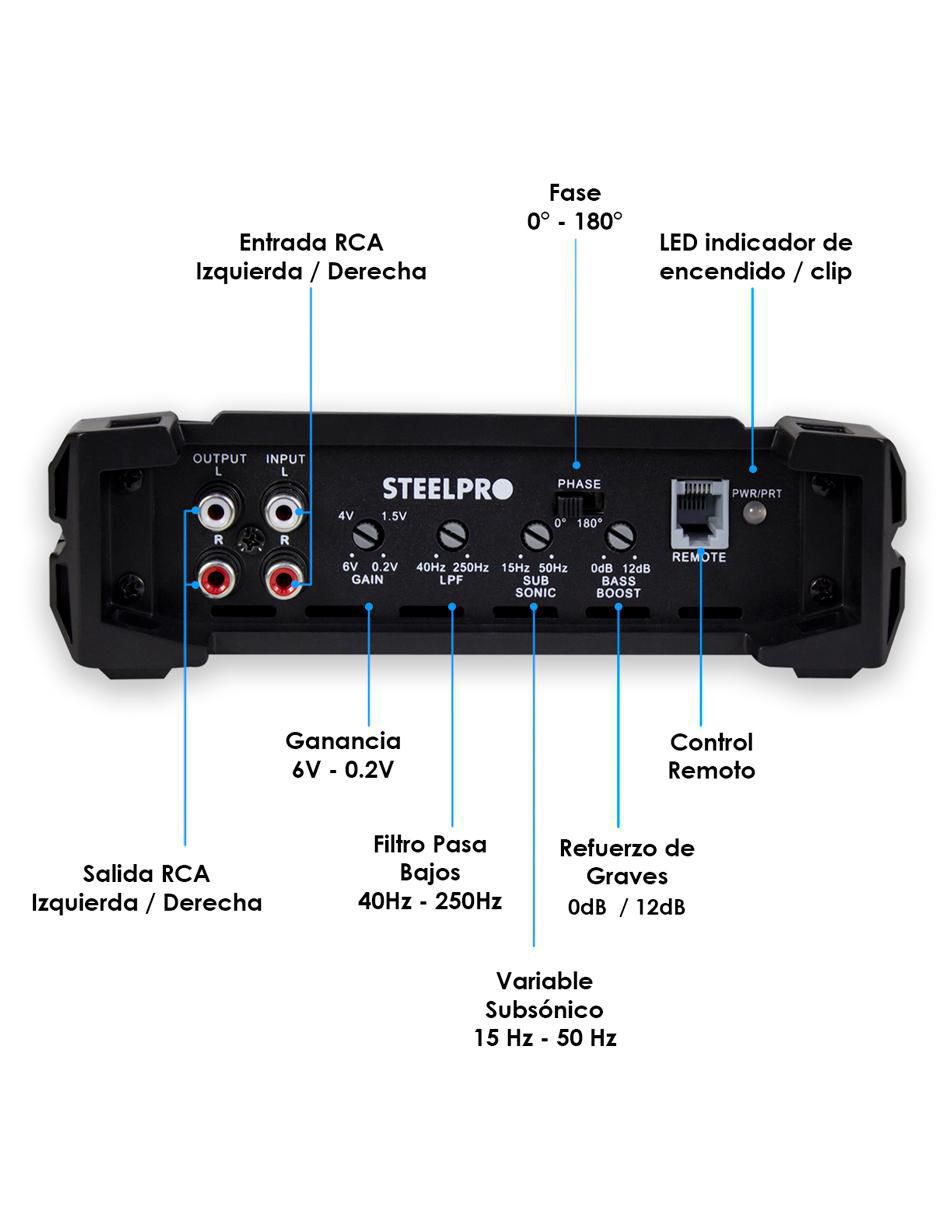 Amplificador para automovil nano-2000 de 9.6 v 3