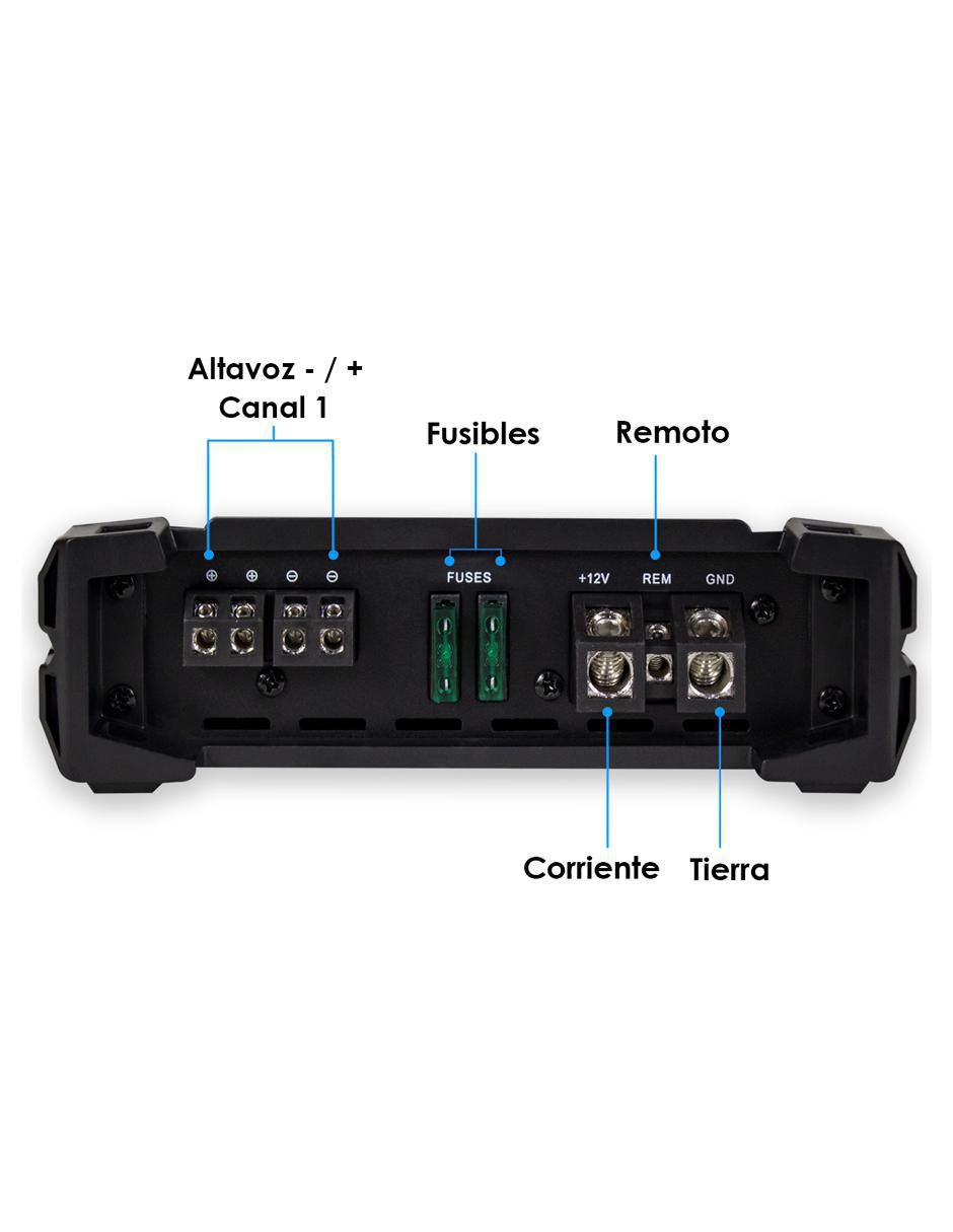 Amplificador para automovil nano-2000 de 9.6 v 4