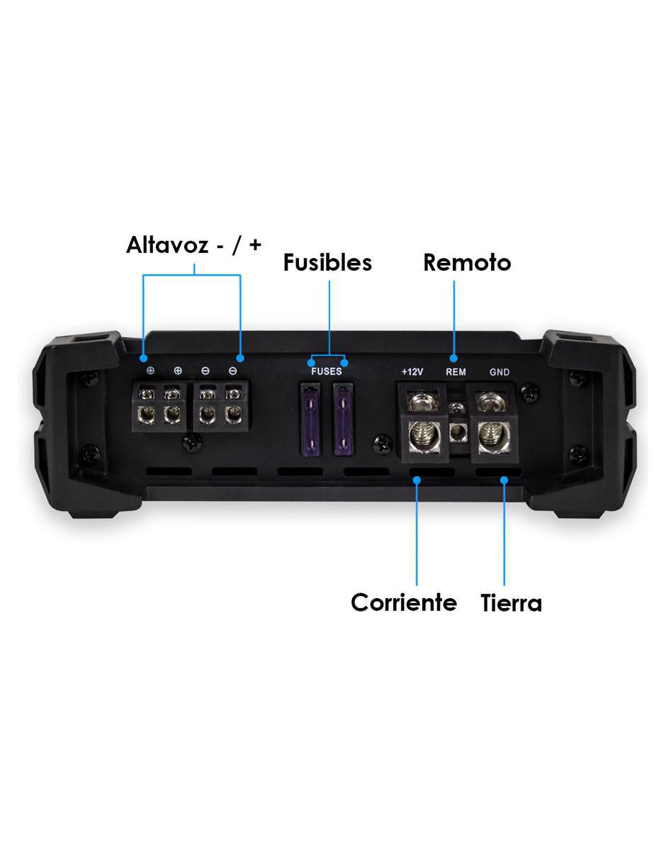 Amplificador para automovil nano 2500 de 9.6 v 5